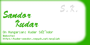 sandor kudar business card